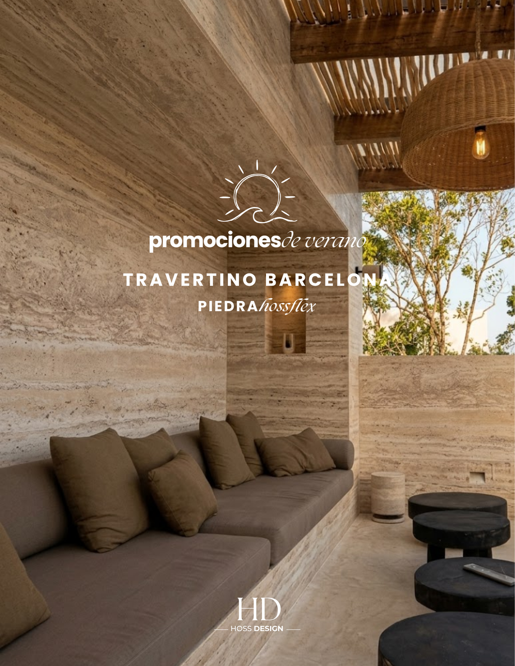 Piedra Hoss Flex Travertino Barcelona Mty