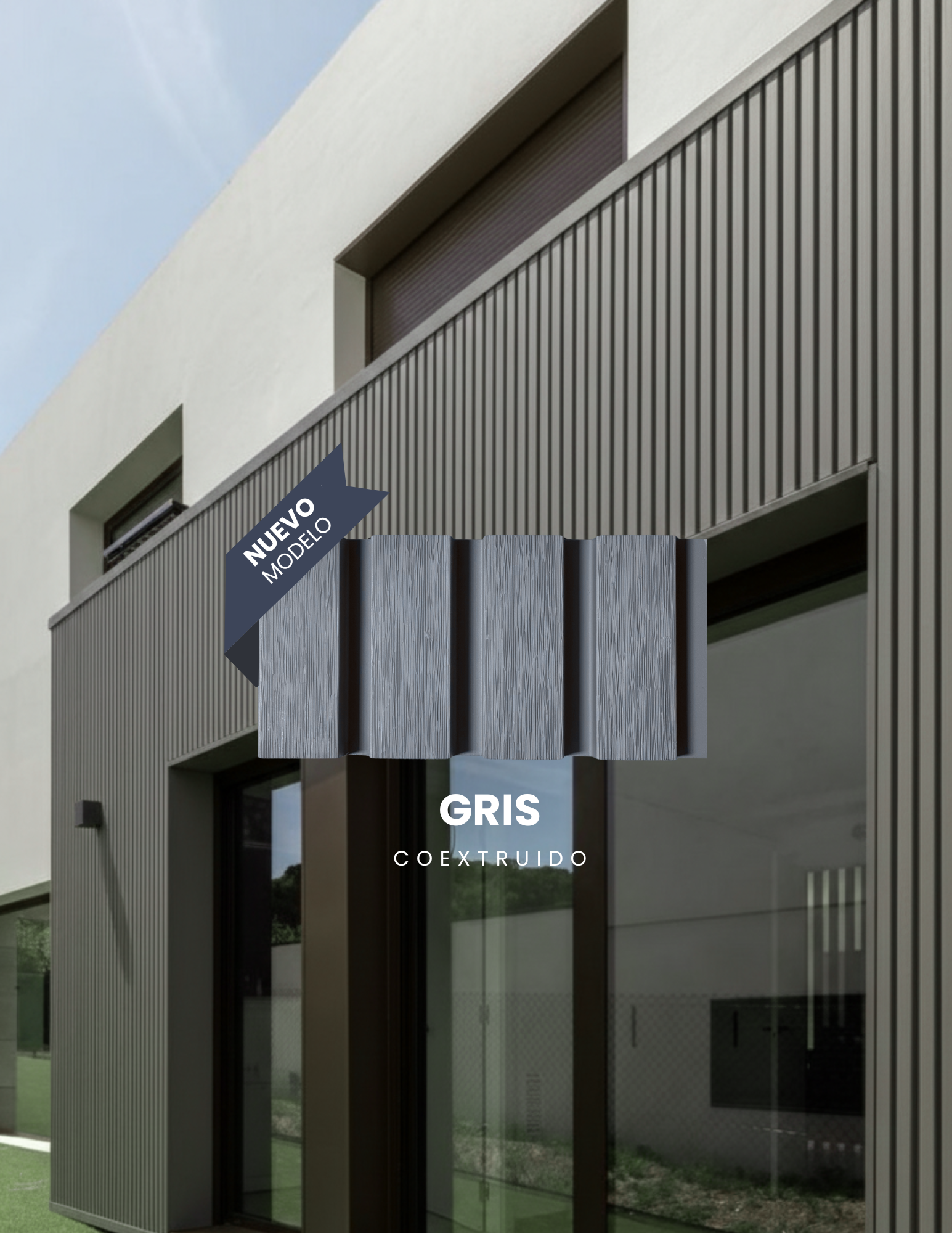 Muestra de Lambrin Exterior Gris en Fachada