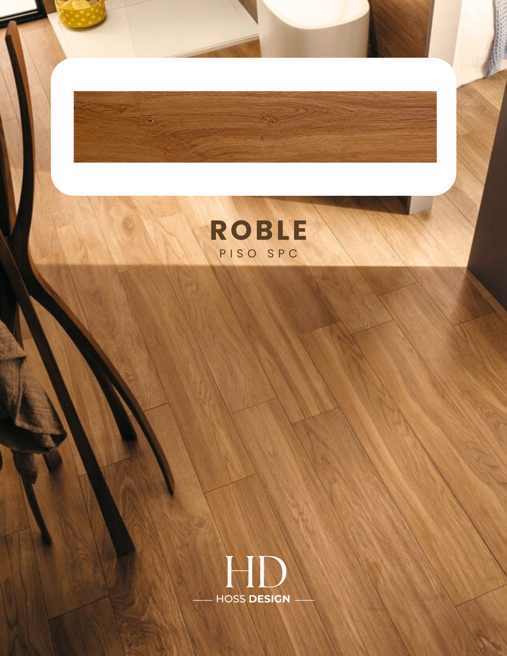 Muestra de piso roble instalada
