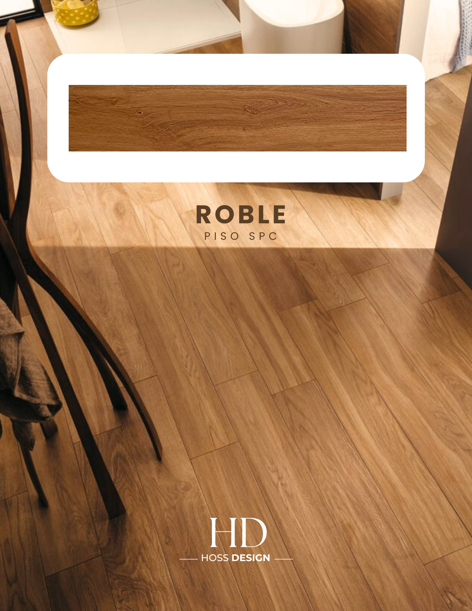 Muestra de piso roble instalada