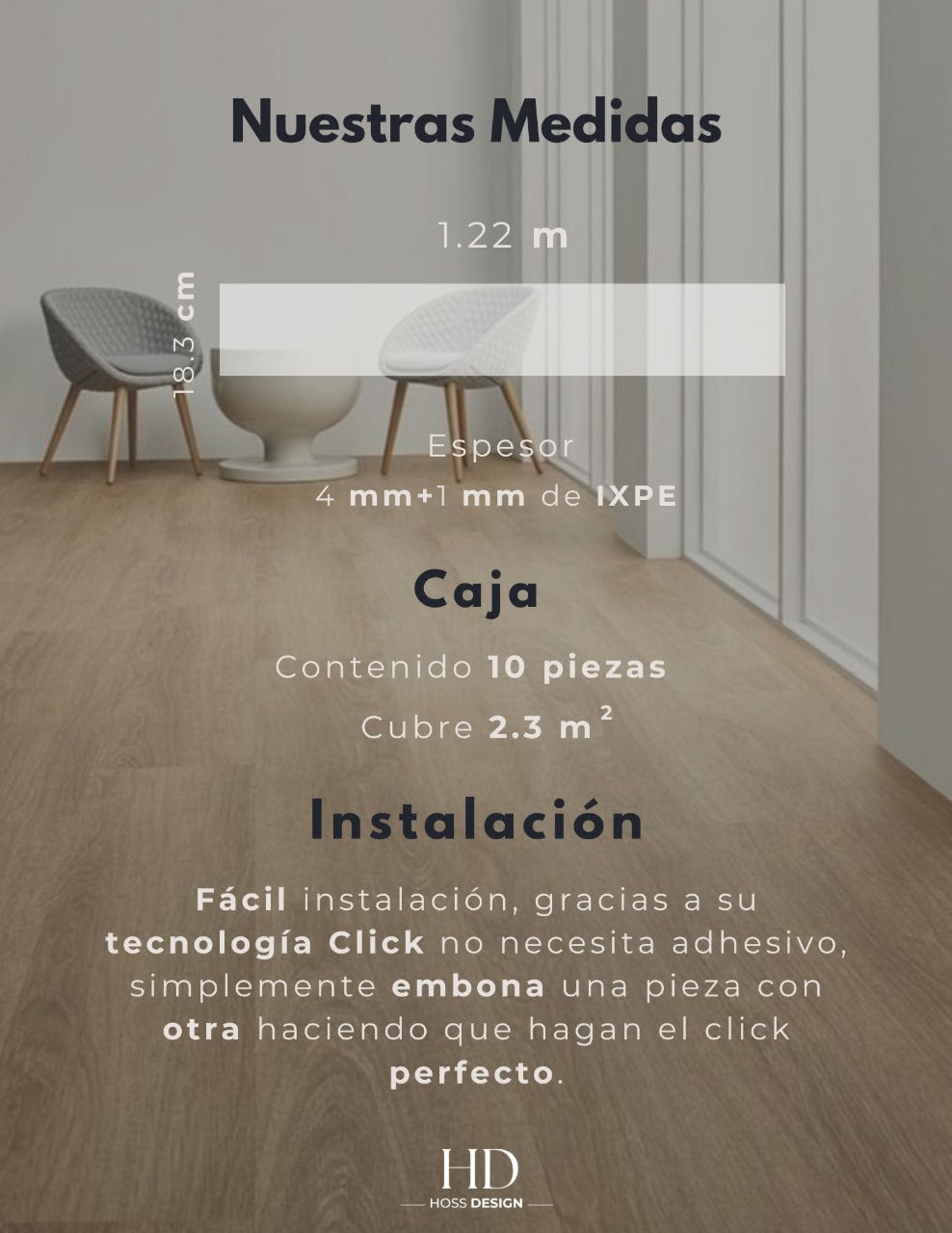 Piso SPC Nogal (Paquete 10 pzs)